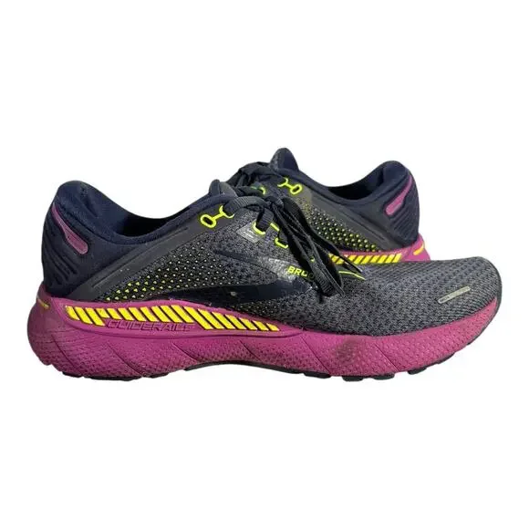 Brooks Adrenaline GTS 22 Women’s 11 Navy Purple Neon Running Shoes Medium B - Picture 8 of 9